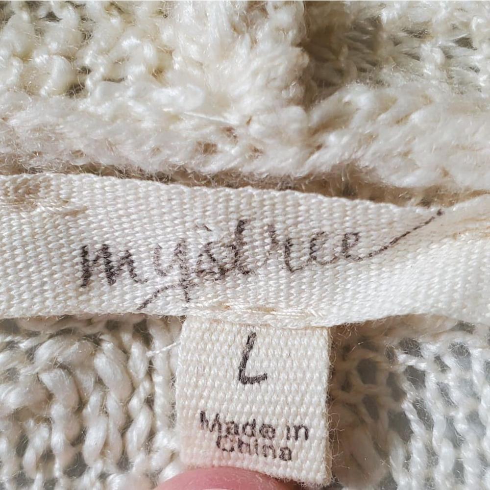 Mystree Open Front Floral Sleeve Knit Cardigan Tan Size Large - Picture 5 of 7